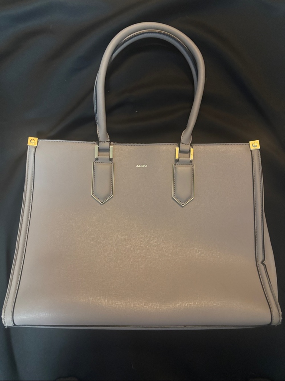 ALDO Gray Tote with Gold Accents